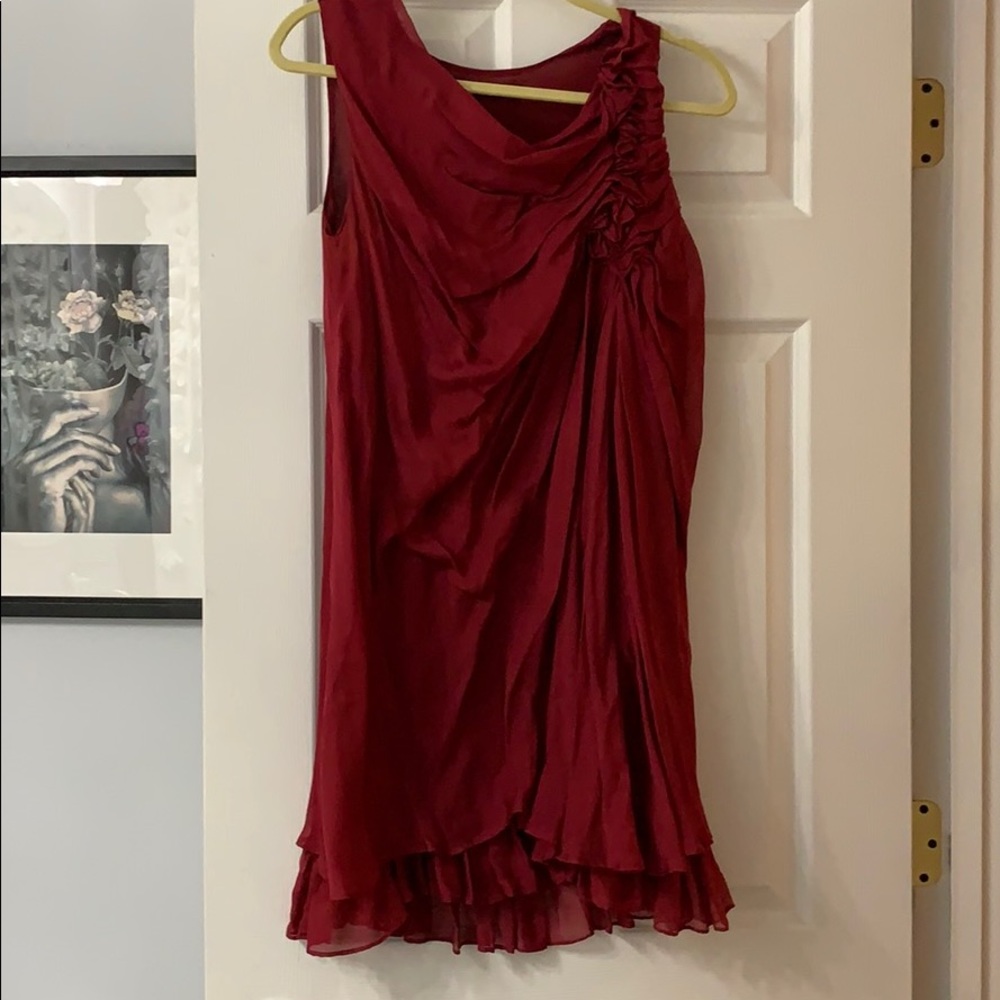 Zara red silk XS dress